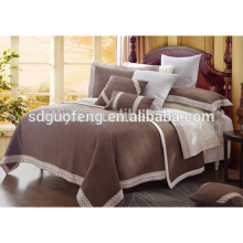 100 cotton bed cover set satin embroidered bedspread set